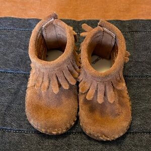 Genuine leather Minnetonka baby moccasins